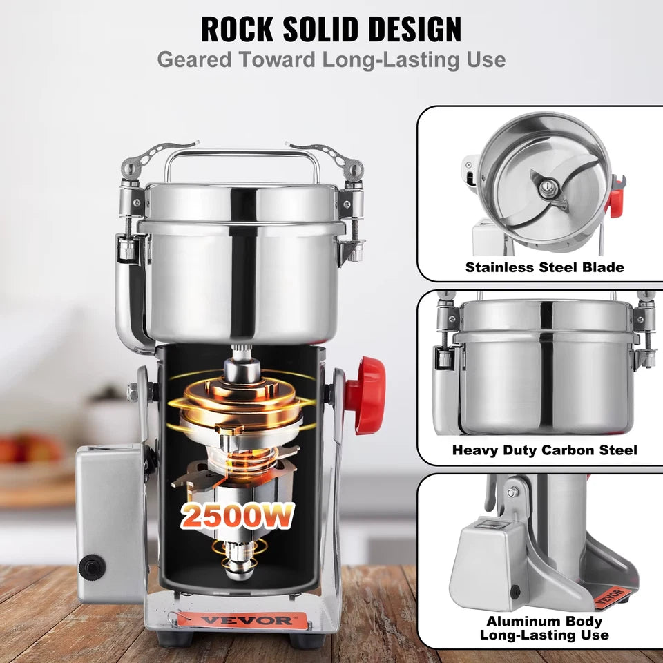 Electric Grain Mill Grinder Commercial Swing Spice Grinders for Dry Herbs Grains Spices Cereals