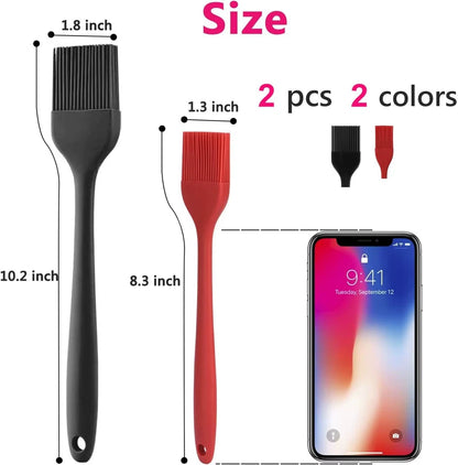Basting Pastry Brush Set 2 Pack Heat Resistant Spread Oil Butter Sauce for BBQ Grill Barbeque Kitchen