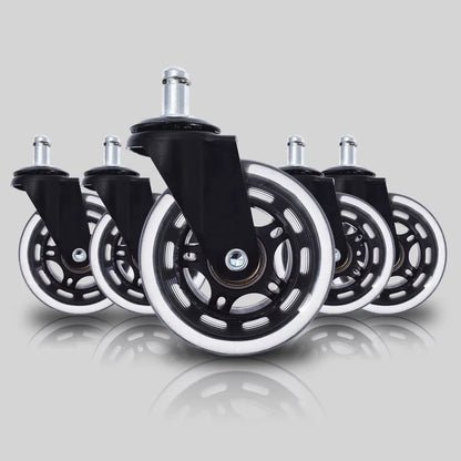 5Pcs Casters Wheels 3 Inch Swivel Rubber Wheels for Floor, Carpet, Tile 360° Smooth Rol