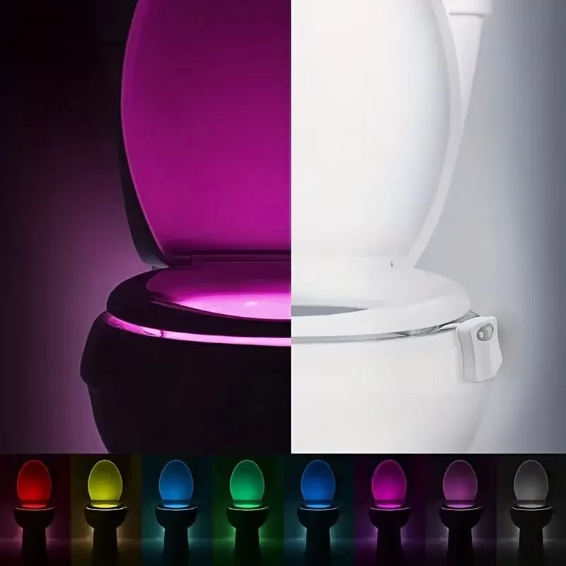 Toilet Bowl Night Light with Motion 16 Color Changing Led Gadget for Bathroom Accessory