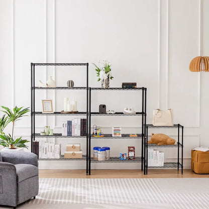 4 Tier Storage Bookshelf Adjustable Metal Wire Racks Heavy Duty Standing Shelf