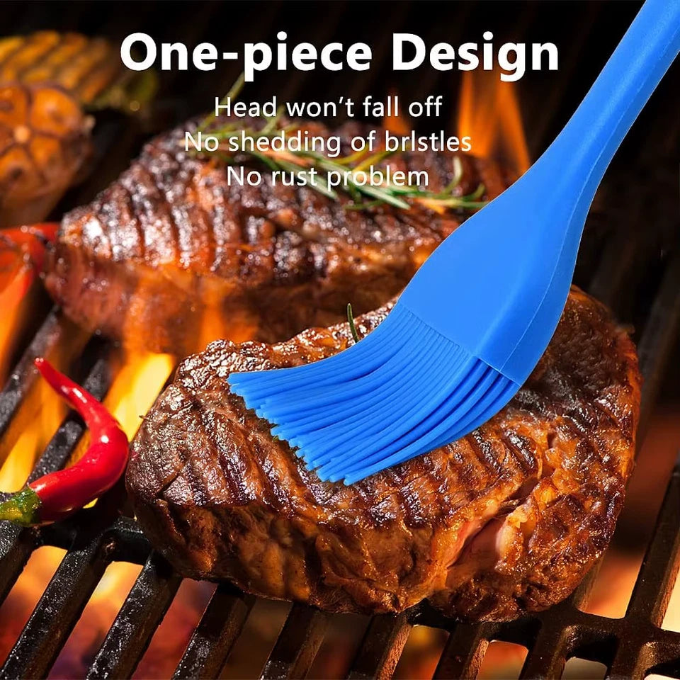 Basting Pastry Brush Set 2 Pack Heat Resistant Spread Oil Butter Sauce for BBQ Grill Barbeque Kitchen