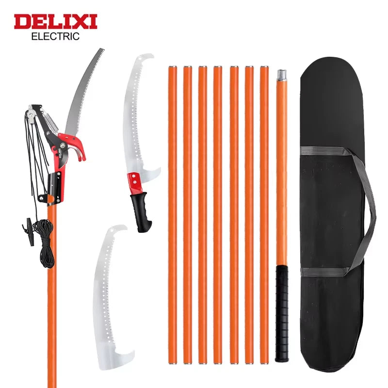 2 in 1 Telescopic Saw 9-26 FT Adjustable Tree Pruning Tool with Sharp High Branch Shears