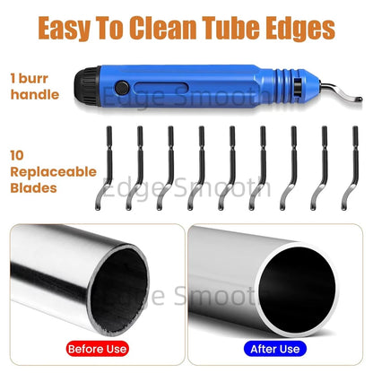 Deburring Tool with High Speed Steel Swivel Blade Burr Removal Reamer Works on Metal Resin PVC Pipes Copper Plastic