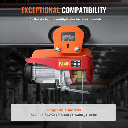 Electric Hoist Manual Trolley 2200 lbs/1T Capacity for PA200 PA250 PA300 PA400 PA500 Push Beam