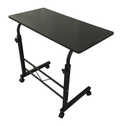 Black Pipe Rack Computer Desk Side Table Mobile Standing, Adjustable Height & Movable 60cm Particleboard with Triamine