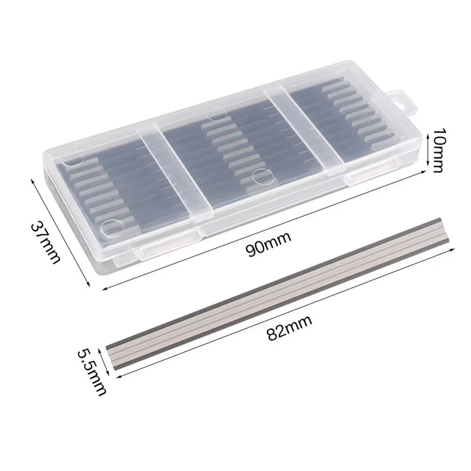 10Pcs 82mm Carbide Planer Blades Knife For Cutting Soft Hard Woods Ply-wood Board Woodworking