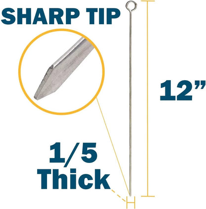 24 Pack Kabob Skewers for Grilling 12 Inch  BBQ Grill Grilling Accessories Stainless Steel