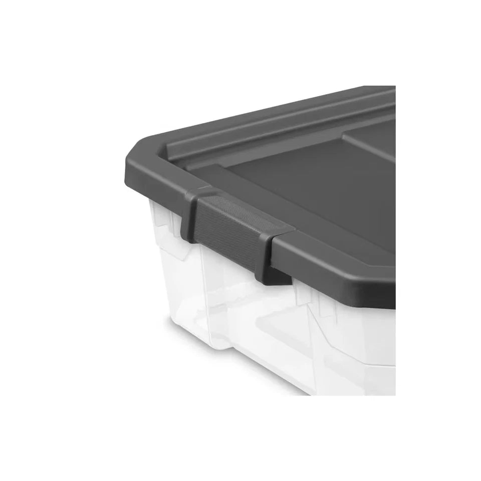 Durable Clear Plastic Stacker Box with Lid 40qt Heavy Duty Storage Bin Stackable Garage Basement