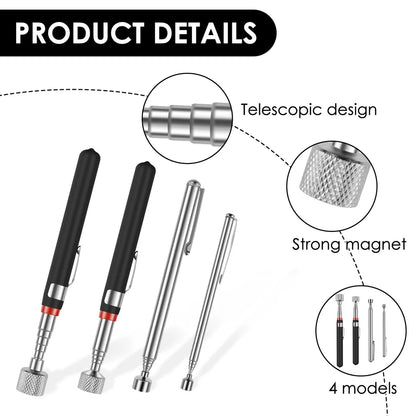 Telescoping Magnetic Pickup Tool 4 Pack Extendable Magnet Stick Magnet Pickup