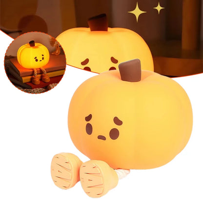 Night Light Cute Lamp Pumpkin Touch Sensor Lamp Christmas Night Lamp Silicone LED Rechargeable