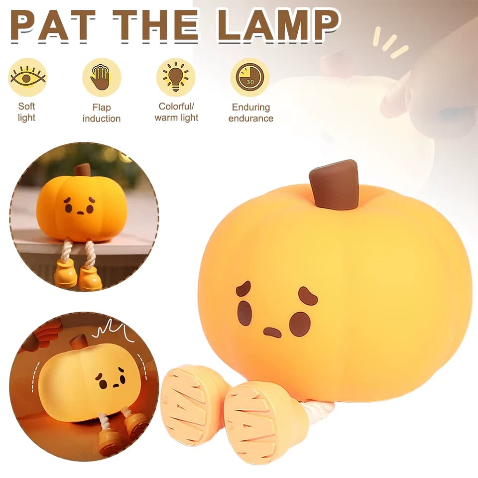 Night Light Cute Lamp Pumpkin Touch Sensor Lamp Christmas Night Lamp Silicone LED Rechargeable