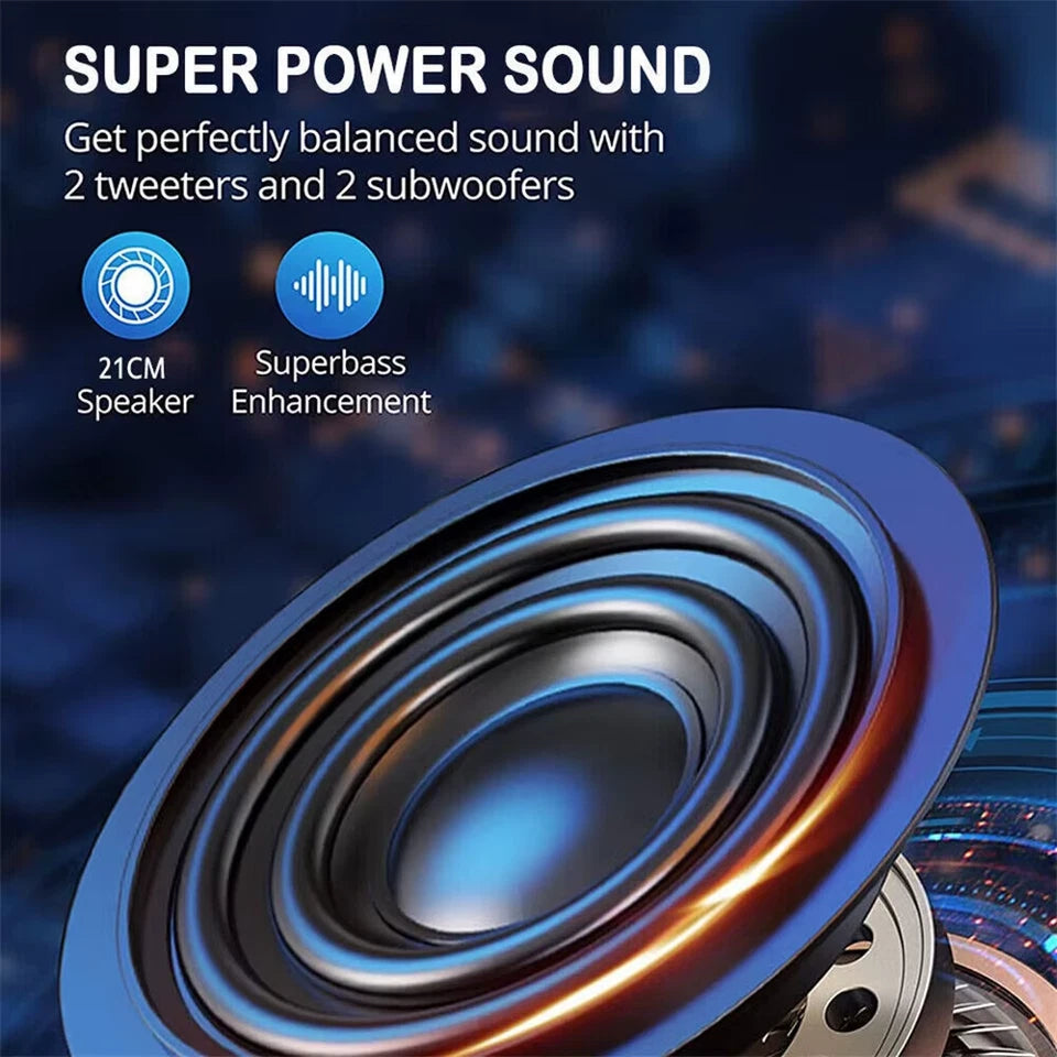 3000W Portable Bluetooth Speaker Sub woofer Heavy Bass Sound System Party