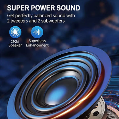 3000W Portable Bluetooth Speaker Sub woofer Heavy Bass Sound System Party
