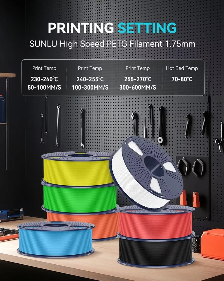 High Speed Matte PETG 3D Printer Filament 4KG 1KG/Roll 175MM Tolerances +/-0.02MM Filament 600mm/s Printing