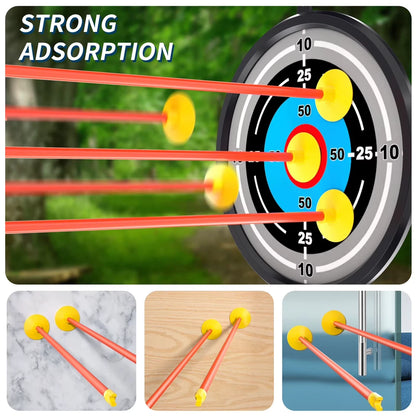Bow and Arrow Toys with Light-up LED for Kid Age 3+, Archery and Target Set, Indoor & Outdoor