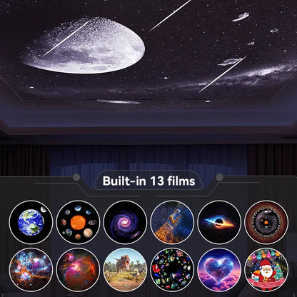 13 in 1 Ultra Clear Galaxy Projector Ultra Clear Night Light Lamp Rotary Space Ball Planetarium