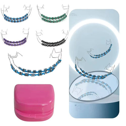 Tooth Decoration Dental Fake Braces with Metal Wires & Bracket Dental Metal Bracket Dental Tool