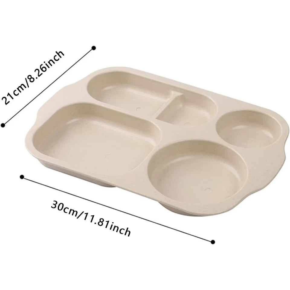 8 pack plastic divided plates set-sectioned meal camping dishes for bbq microwave & dishwasher safe