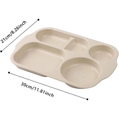 8 pack plastic divided plates set-sectioned meal camping dishes for bbq microwave & dishwasher safe