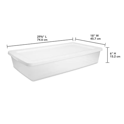 Clear Plastic Storage Bin 41 Qt Stackable Container with Snap-On Lid Ideal Clothing Organization Home