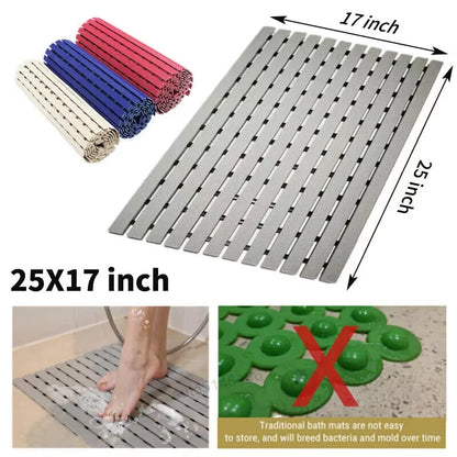 Bath Mat Tub Shower Mat Non Slip PVC Bathroom Floor Pad Anti-bacterial Anti-Slip Shower