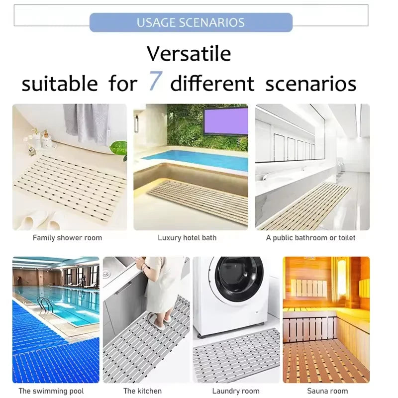 Bath Mat Tub Shower Mat Non Slip PVC Bathroom Floor Pad Anti-bacterial Anti-Slip Shower
