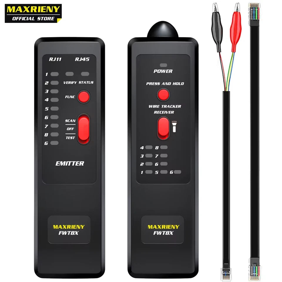 Network Cable Tracker FWT8X Wire Toner RJ45 RJ11 Ethernet LAN Tracer Analyzer Detector