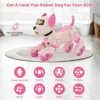Robot Dog Toy For Kids Voice 2.4GHz Remote Control Robot Pet Touch Sensor NEW