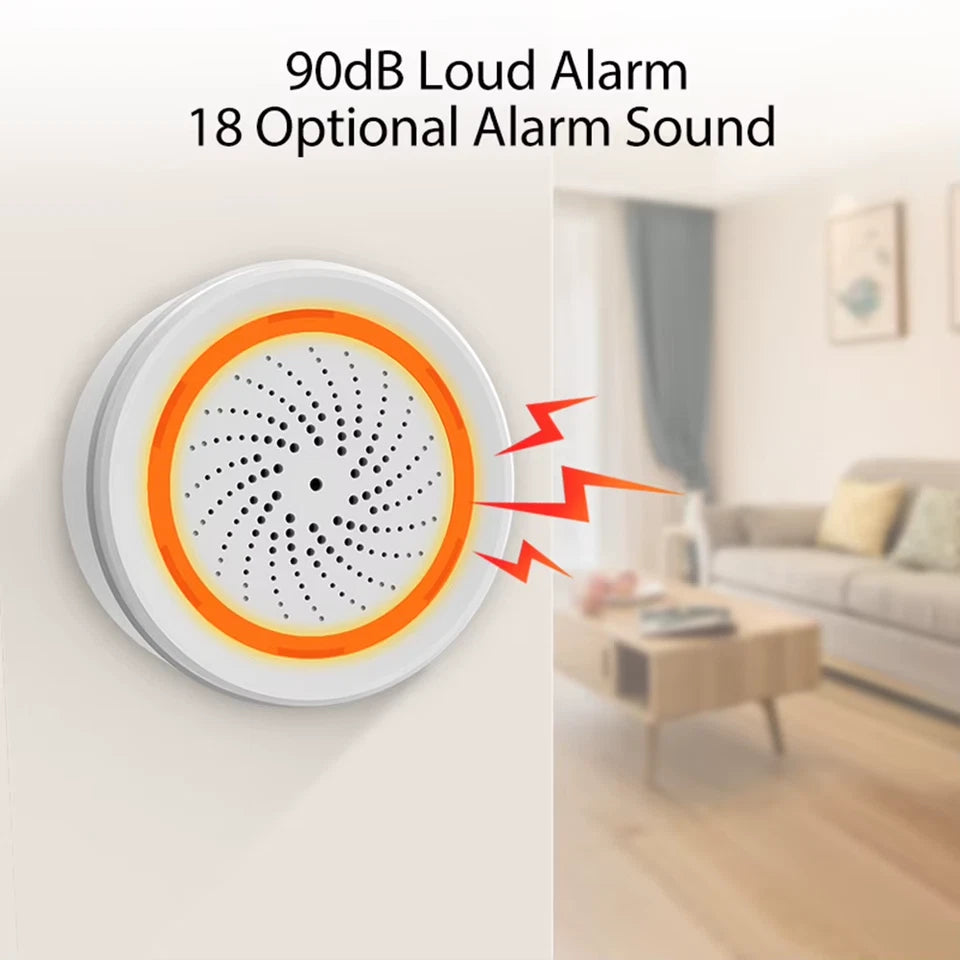 Siren Sound Light Alarm App Remote Control Home Security Protection System Sound Light Sensor Smart