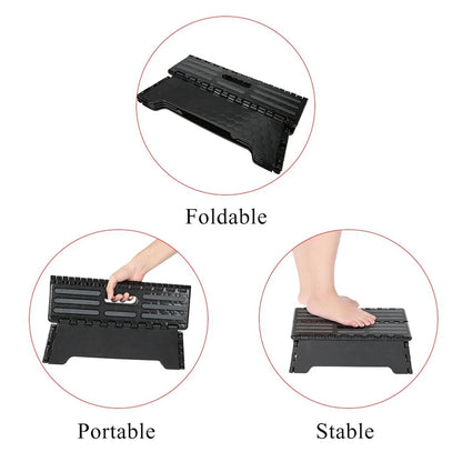 Black Step Stool Portable Folding Step Stool Black Step Ladder for Elderly Pregnant Bathroom