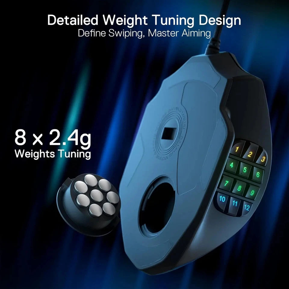 M908 RGB Backlight LED USB Wired Gaming Mouse 18 Programmable Mouse Buttons