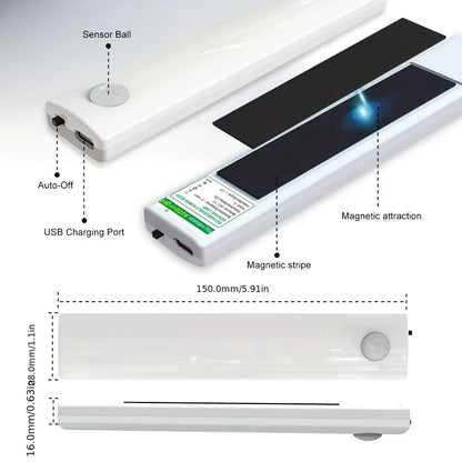 6 Pack Motion Sensor Lights Ultra-Thin USB-C Rechargeable Battery Magnetic Lights for Kitchen Night,