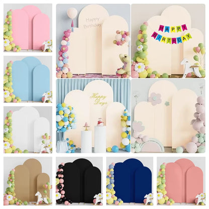 Three-piece Set Solid Covers Birthday Balloons Photography Backdrops Elastic Fabric Cover Wedding Decoration