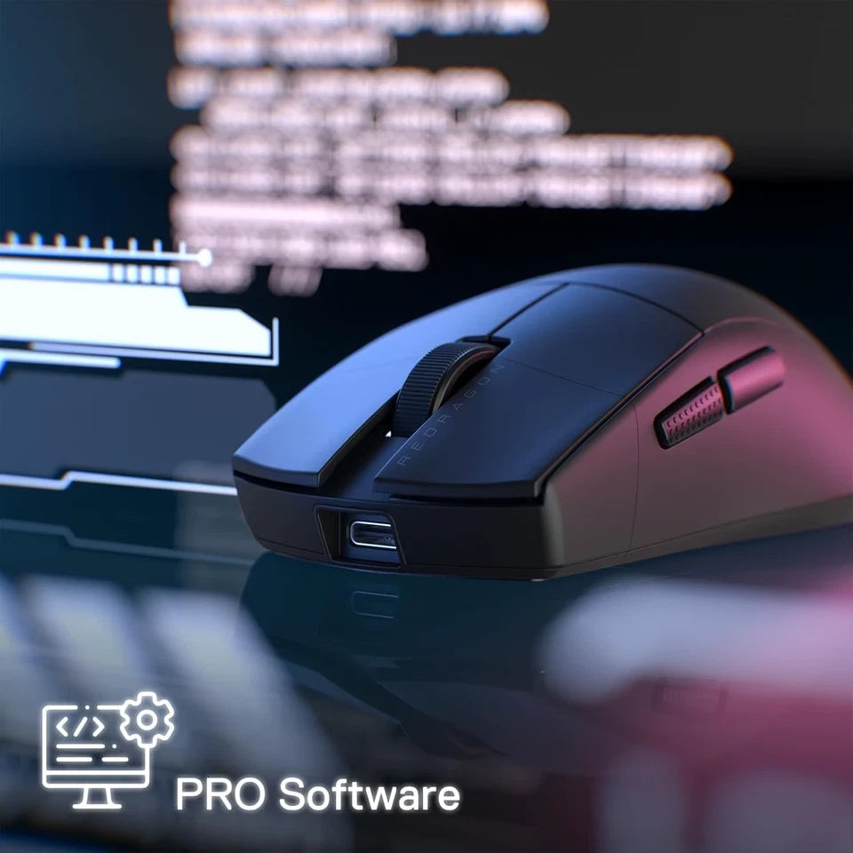 M916 STD 3-Mode Wireless Gaming Mouse 49G Ultra-Light 24K DPI Mice w/Ergonomic Natural Grip Build