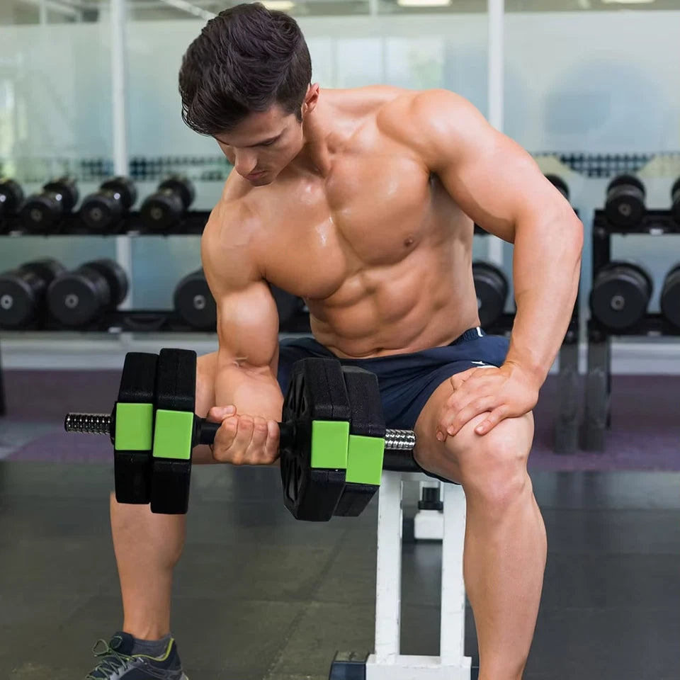 Adjustable Dumbbell Set OF 2 In 1 Adjustable Dumbbell Set With Iron Handle NEW