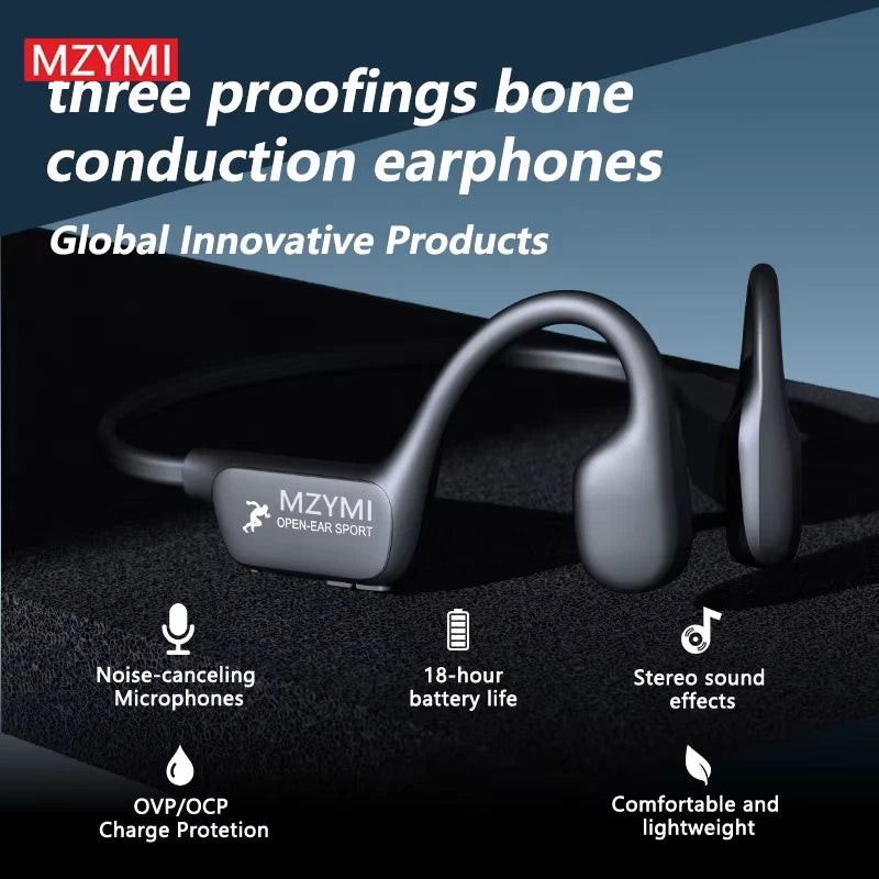 Neckband Bluetooth 5.4 Headphones A28 TWS Wireless Earphones Bone Conduction Sports Waterproof Headset