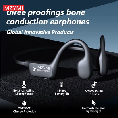 Neckband Bluetooth 5.4 Headphones A28 TWS Wireless Earphones Bone Conduction Sports Waterproof Headset