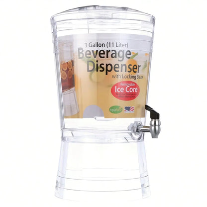 3 Gallon Acrylic Beverage Dispenser Mosaic Design Clear Drink Server with Faucet for Parties