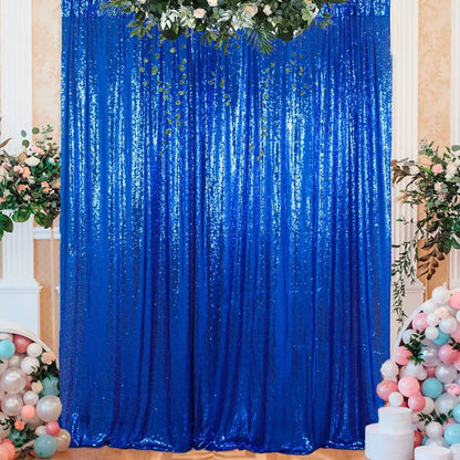 Royal Blue Sequin Backdrop 1Pcs-4ftx8ft Photo Background Curtains for Photoshoots Birthday