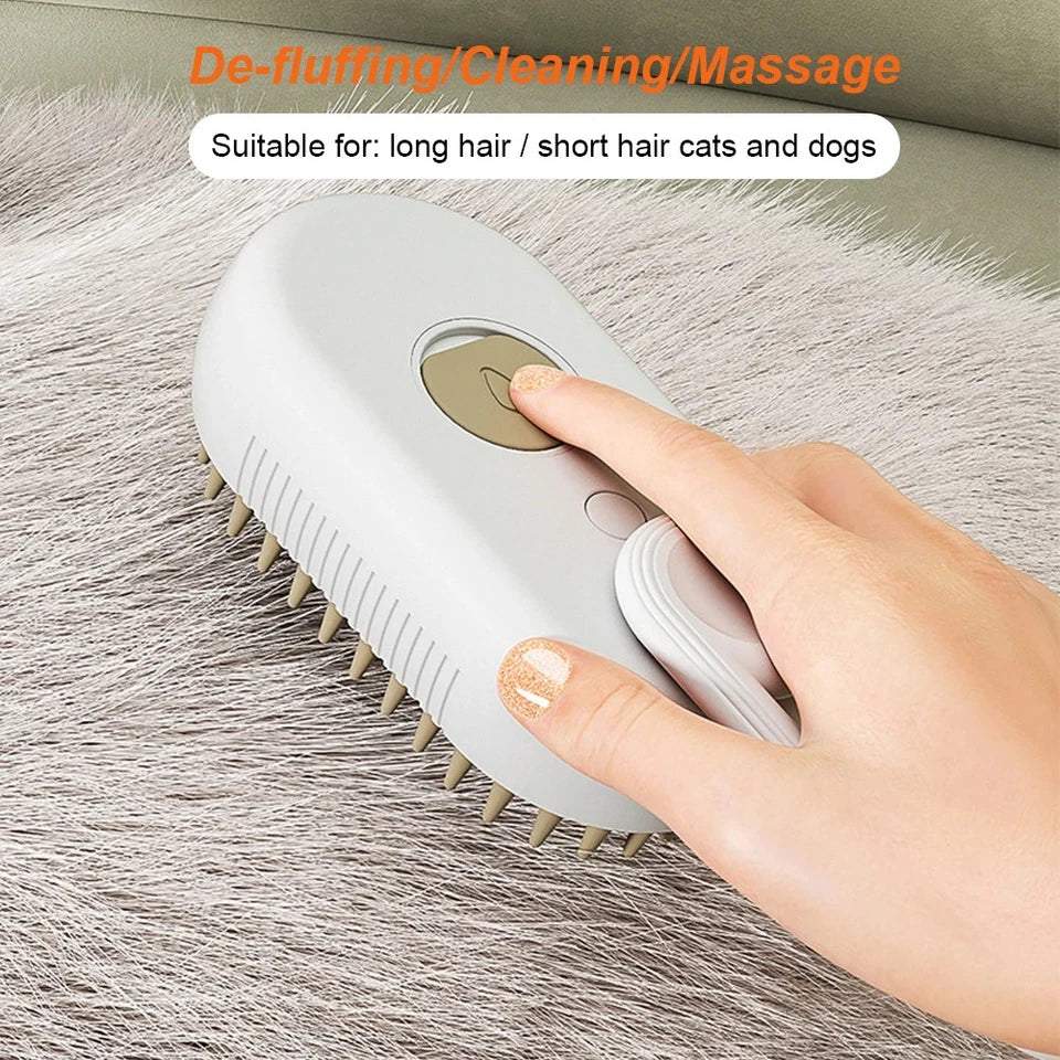 Cat Steam Brush Steamy Dog Brush 3 in 1 Electric Spray Cat Hair Brushes USB Rechargeable Dog Grooming Massage Comb