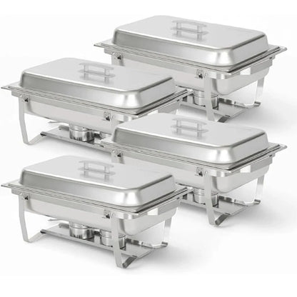 Chafing Dish Buffet Set 8QT Electric Stainless Steel 2 Pack Full Size Pans Food Warmer Chafing Fuel Holder