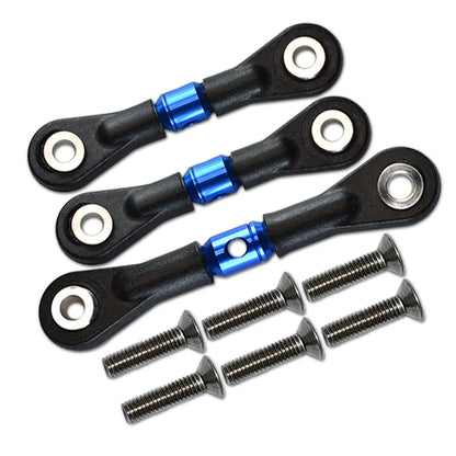 3Pcs RC Car Steering Link Turnbuckles Metal Steering Link Rod Tie Rod For Tamiya