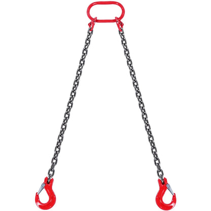 3T 5ft Lifting Sling Chain 5/16 inch G80 Lifting Chains with 2 Leg Grab Hooks for Engine Hoist Engine