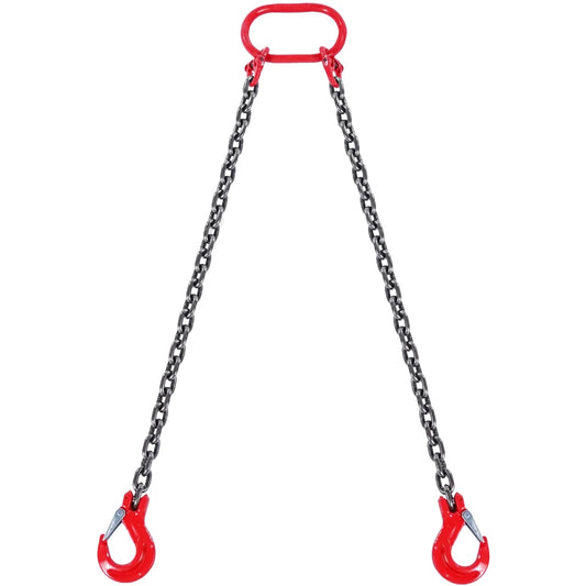 3T 5ft Lifting Sling Chain 5/16 inch G80 Lifting Chains with 2 Leg Grab Hooks for Engine Hoist Engine
