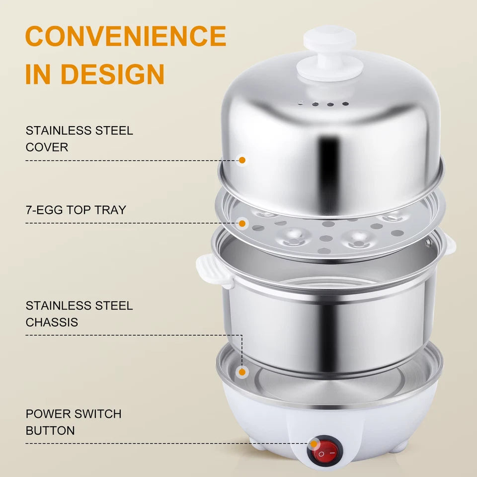 14 Egg Electric Egg Cooker  Rapid Egg Cooker For Hard Boiled, Poached, Scrambled Eggs