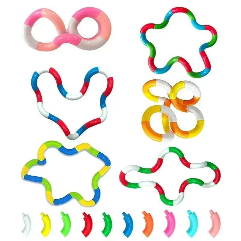 Tangle Fidget Toy Twisting Sensory Hand-Eye Coordination Toy Anxiety Relief Finger Toy for Kid Adult