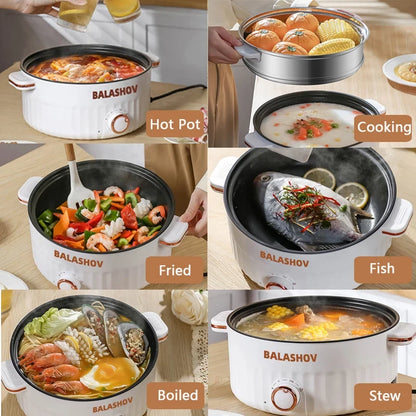 3L Portable Electric Rice Cooker Multifunctional Double Layer Pan Non-stick Cookware for Kitchen