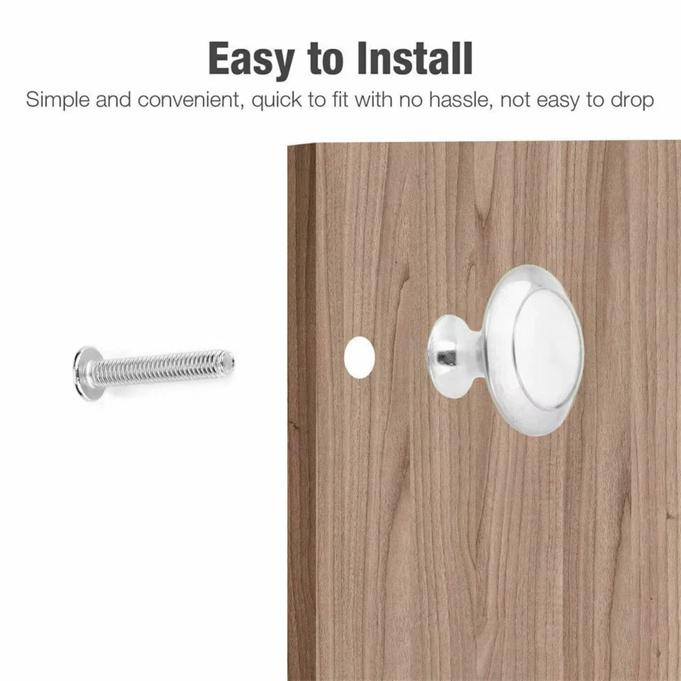 40 Pcs Door Knobs Stainless Steel Drawer Cabinet Handles Knobs Kitchen Cupboard