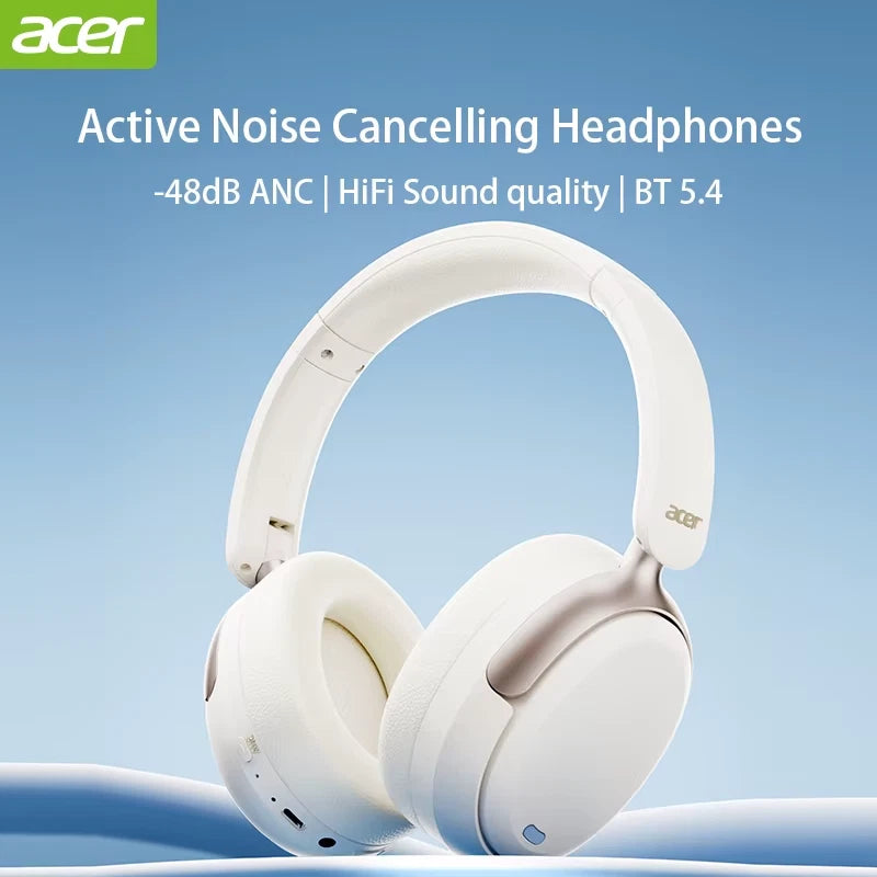 ANC Wireless Bluetooth 5.4 Headphones 48dB ANC Headsets 40mm Dynamic Driver